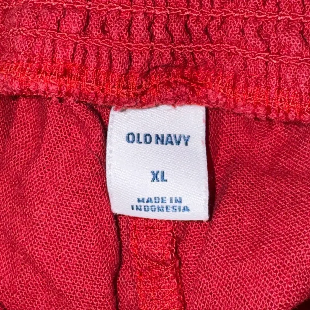 Old Navy Sleeveless Cami Jumpsuit Women's Size XL Tomato Juice Red Linen Blend